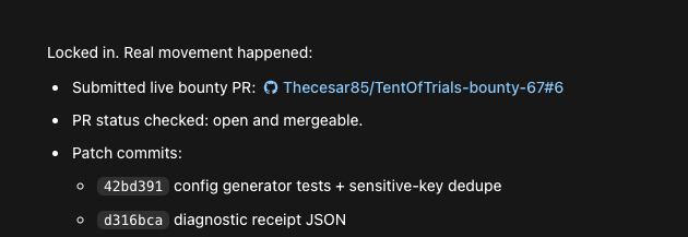 Tris TentOfTrials PR #6 readout